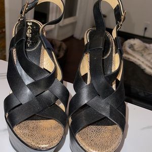 Gabbay black 5” wedge heel w/ 2” covered platform